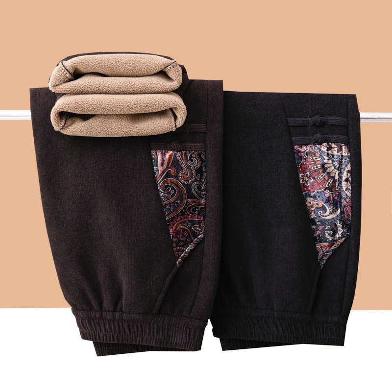 

Осень-зима, лоскутные бархатные длинные брюки с эластичной резинкой на талии для женщин, большие размеры 2025, повседневные офисные уличные брюки, вельветовая одежда