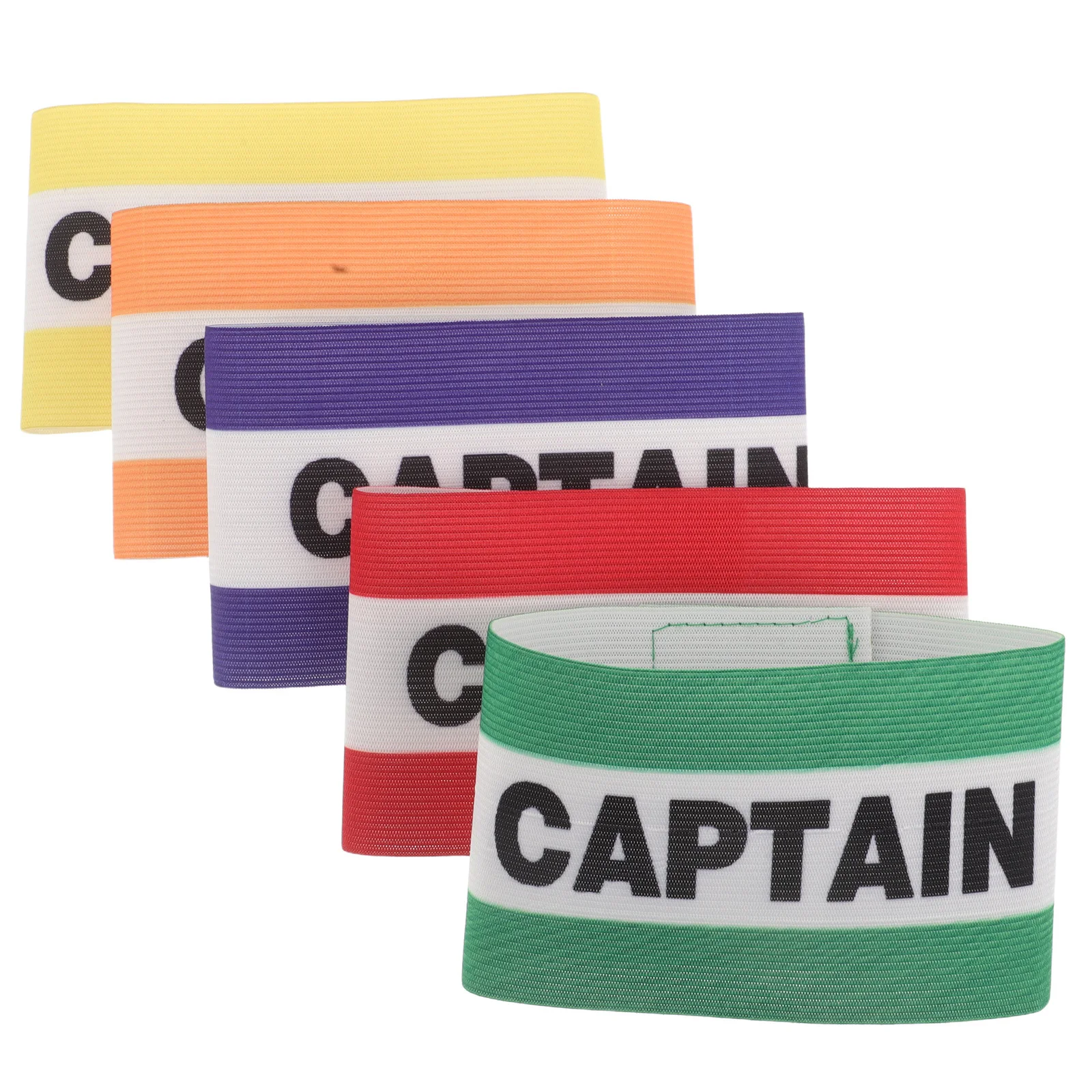 

5Pcs Captain Armband Soccer Adjustable Elastic Football Bands High Visibility Leader Bands for Team Sport Events