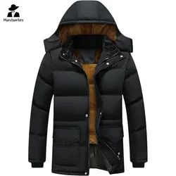 2024 nieuwe collectie warme gewatteerde jas heren winter luxe afneembare capuchon winddicht dons katoenen jas heren wol koudebestendige parka