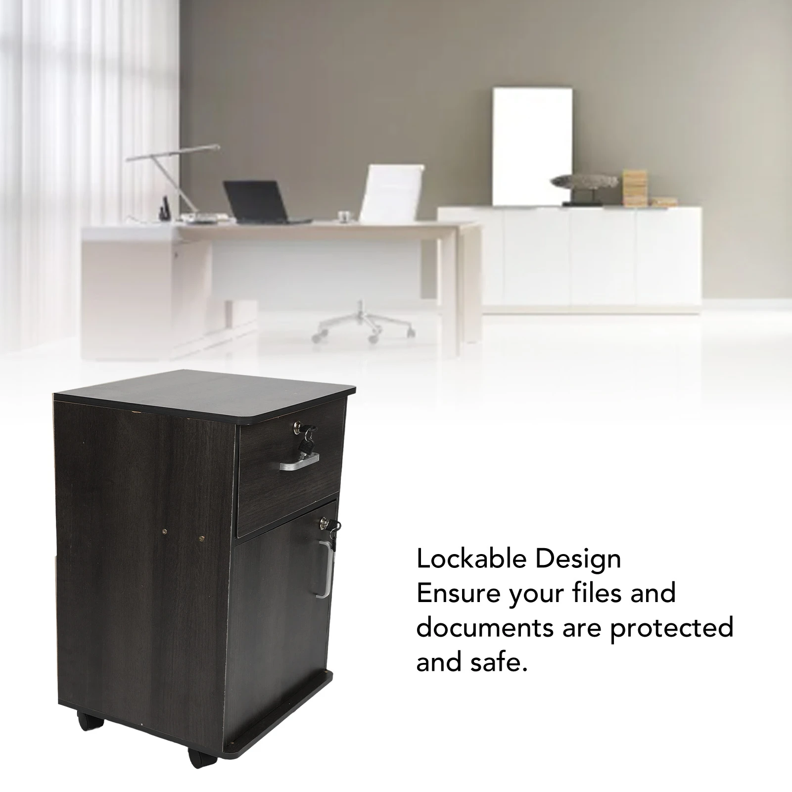 Mobiler Aktenschrank mit mehreren Schubladen, einfache Mobilität, verbesserte Sicherheit, mobiler Aktenschrank unter dem Schreibtisch, stilvoller Look für zu Hause