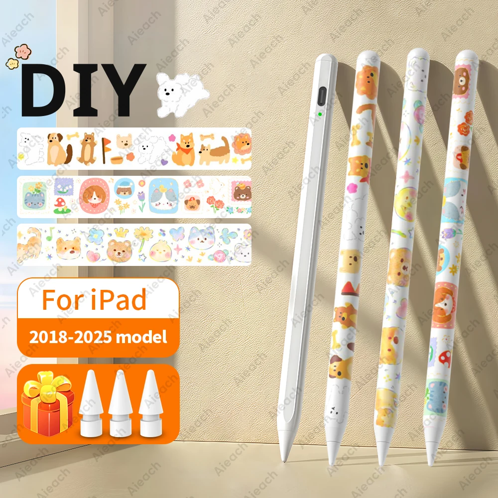 CAOX para Apple Pencil lápiz óptico Bluetooth magnético para iPad 2018-2025 todos los modelos con inclinación y rechazo de palma para lápiz iPad