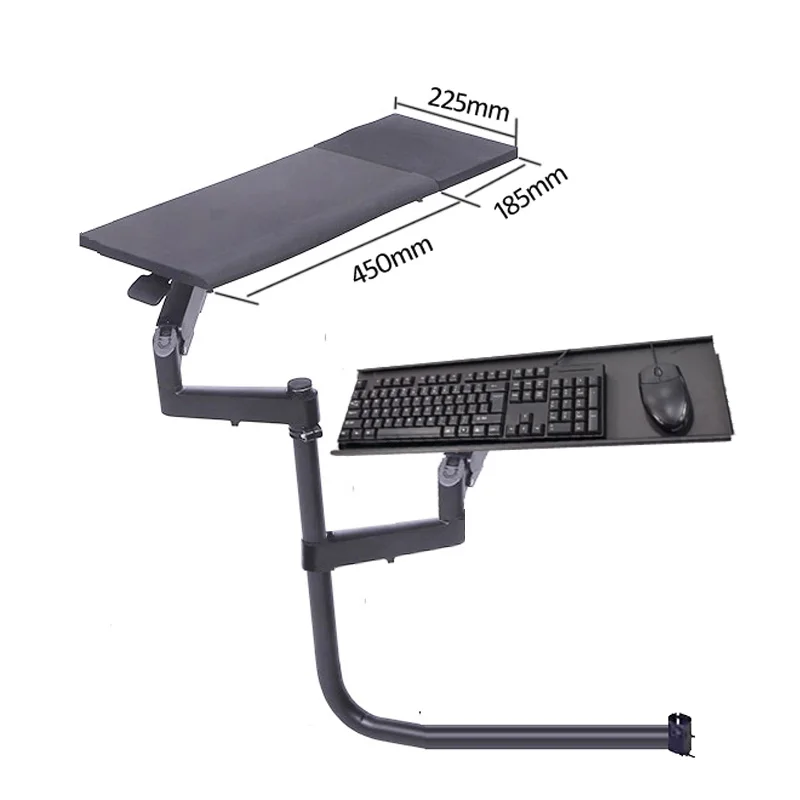 D-MOUNT OK7030 Multi Functional Laptop Tray Holder Around Chair Legs Lazy Office Stand + Keyboard Foldable Plate Mount
