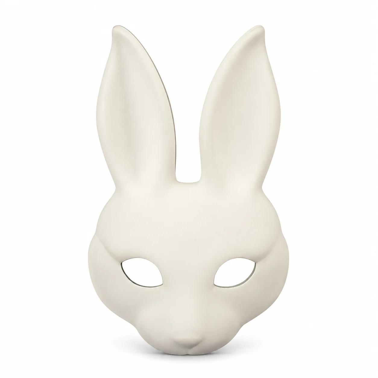 1PC Rabbit Costume Mask, Blank Long-Eared PU Leather Design with Elastic Strap for Masquerade and Easter Parties