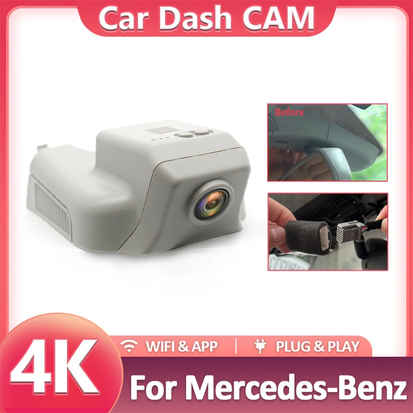 

New Plug and Play Car Dvr Dash Cam For Mercedes-Benz GL 500 450 350 X164 For MB GL500 GL450 GL350 2010-2015 UHD DashCam 4K 2160P