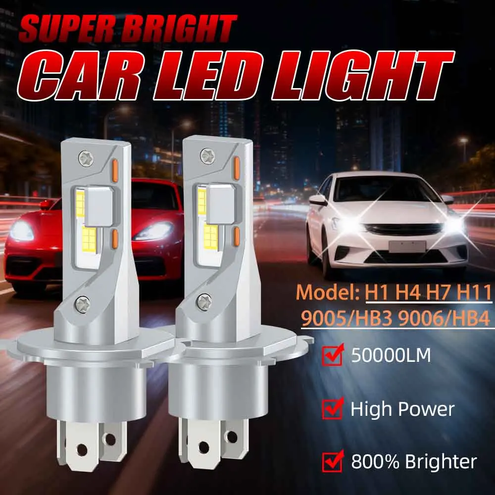 

50000LM H7 LED Headlight Bulbs 9005 HB3 9006 HB4 High Power CSP 3570 Auto Headlamp 6000K H1 H4 H11 Canbus Car/Motorcycle Light