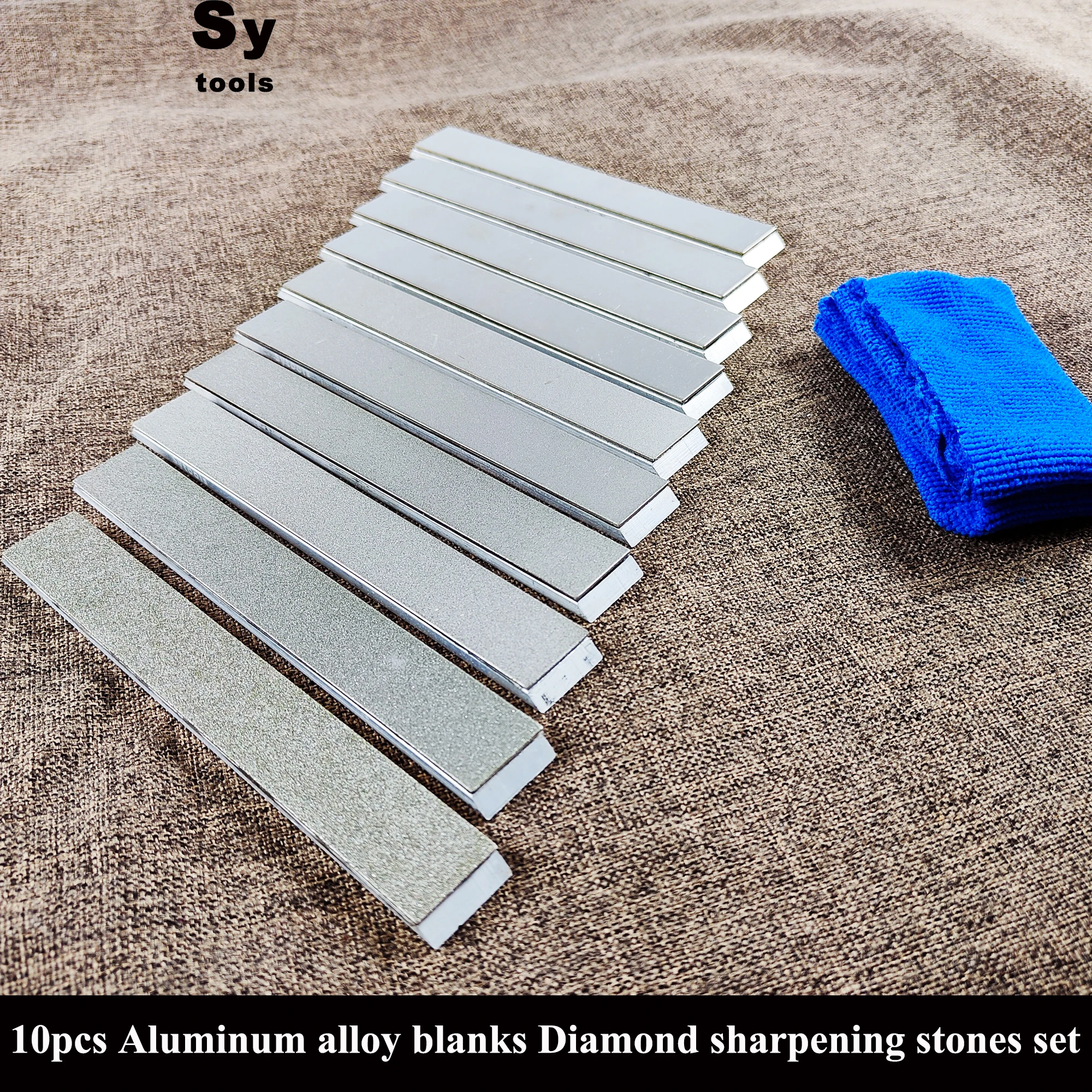 

10pcs Diamond Knife sharpening stones sets with Aluminum alloy blanks 150x20x6mm for Ruixin pro rx008 knife sharpener