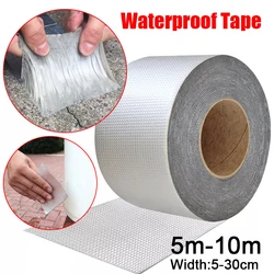 Cinta impermeable resistente a altas temperaturas, papel de aluminio grueso, cinta de butilo para reparación de conductos de techo, grietas de pared, 5-10M