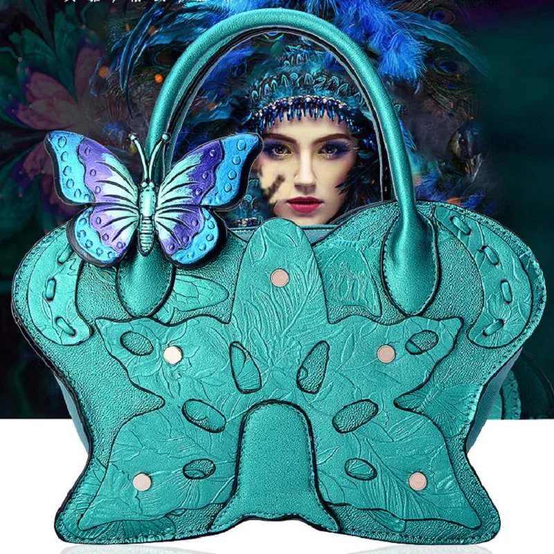 

2024 Women's New Fashion Butterfly Paintings Unique Decal Design Embossing Handbags ShoulderBag Crossbody Bags Dress Party Club