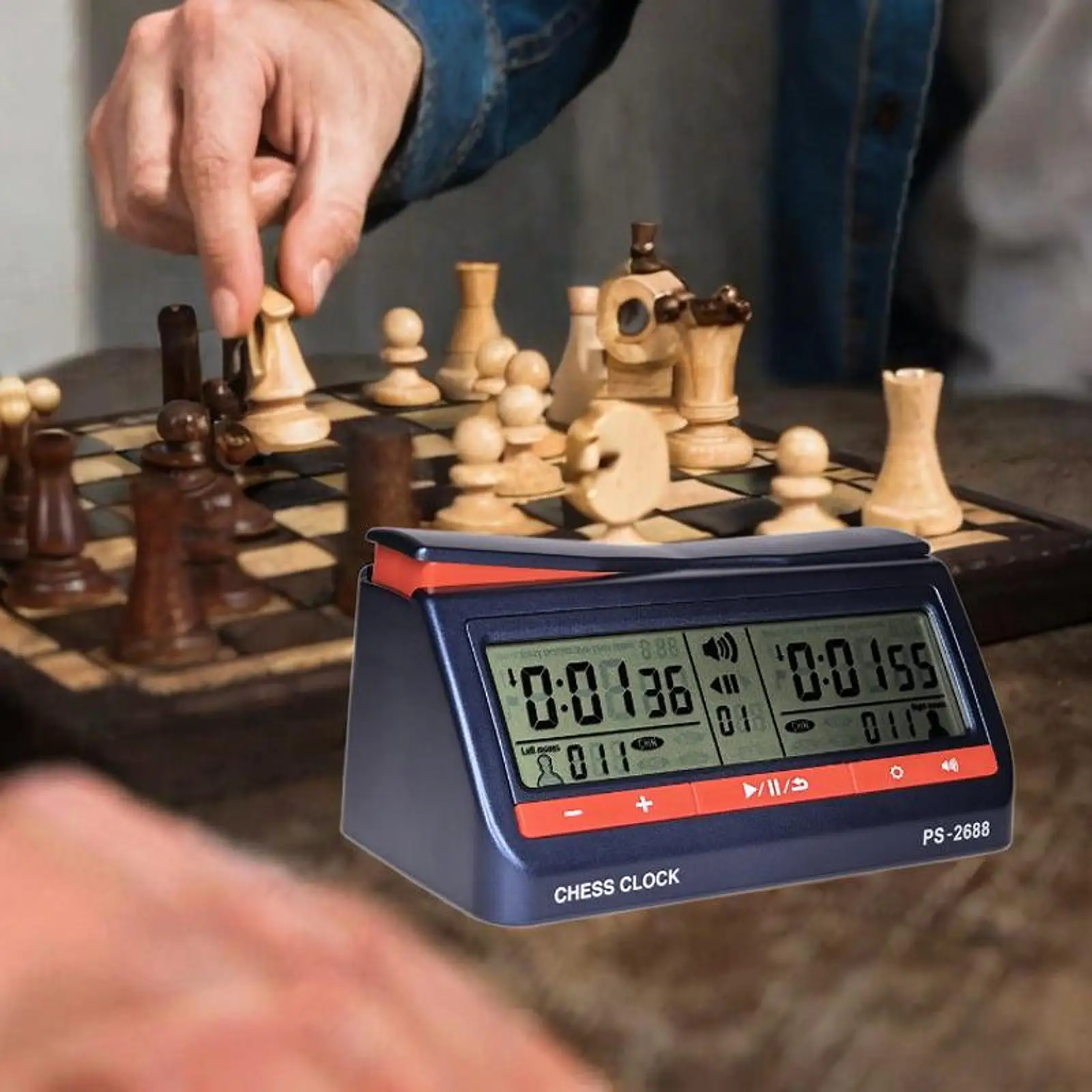 

Digital Chess Timer, Portable, Game Stopwatch, Memory Function for Competition Player Game