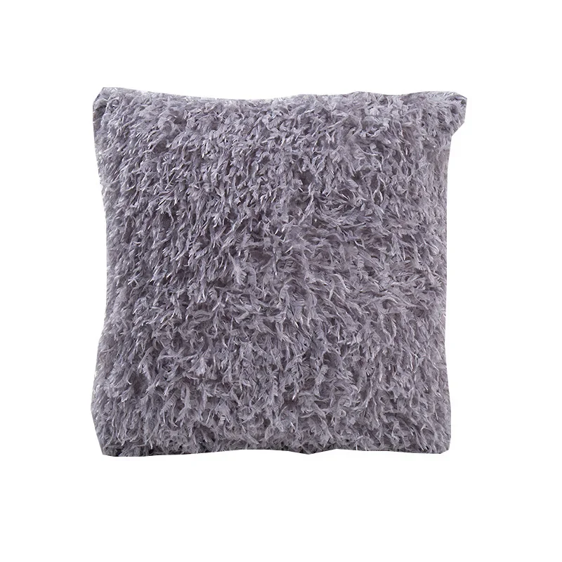 Nova pena para baixo capas de almofada de pelúcia 45x45cm shaggy pelúcia sólida tingido veludo capa de almofada moderna decorativa sofá almofadas