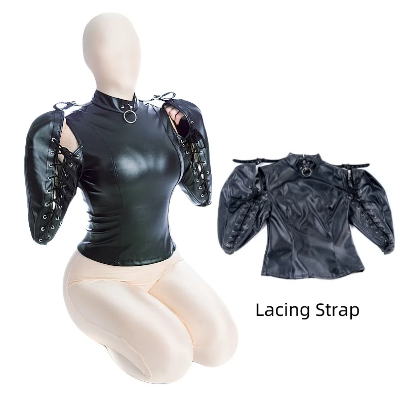 Adult Upper Body Restraint Strictjacket with Unisex Double Arm Full Bondage Tights for Couple Bdsm Mummy Binding Bag Sex Toys