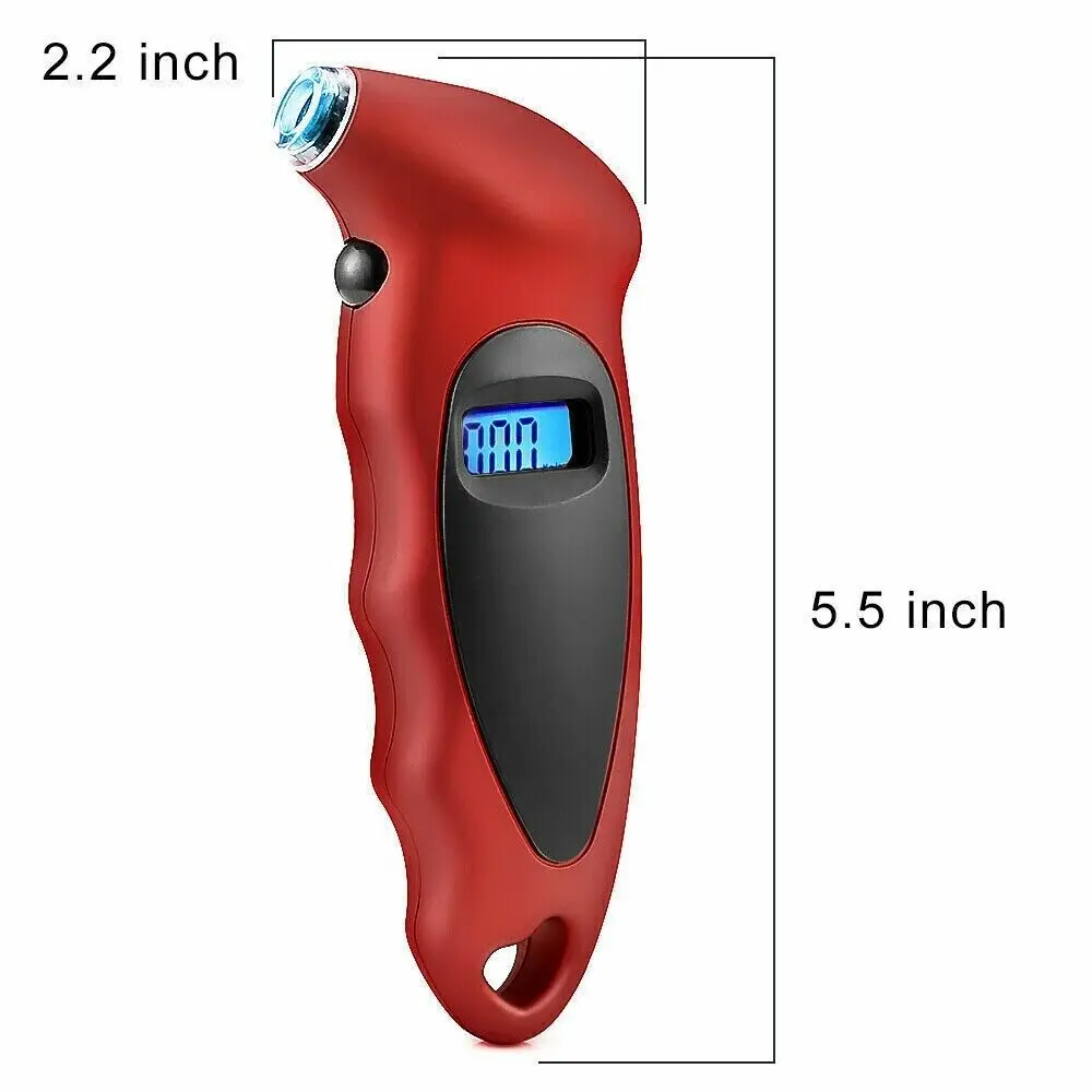 Universal Digital Car Tire Tyre Air Pressure Gauge Meter LCD Display Tester with Battery for Car Truck Motor Bike