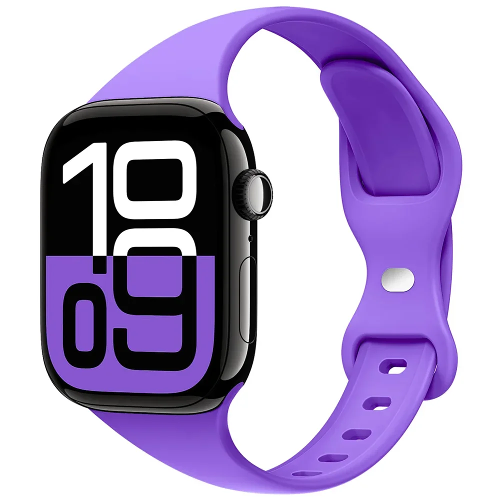 애플워치 슬림 시계 스트랩 45mm 44mm 40mm 41mm 42-46mm 실리콘 밴드 iWatch 밴드 시리즈 8 7 10 3 4 5 6 9 울트라 2 49mm