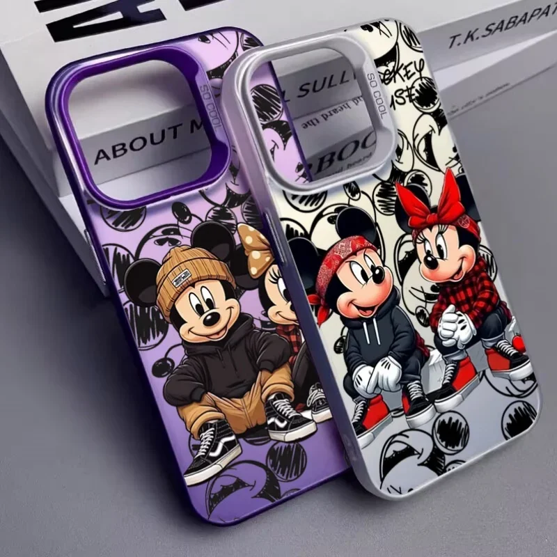 เคสคู่รักมิกกี้มินนี่เมาส์สำหรับ OPPO Reno 14 13F 12F 11F 12 10 11 13 Pro 8T 7 8 10 Pro Plus A3X Find X8  แบบแข็ง IMD
