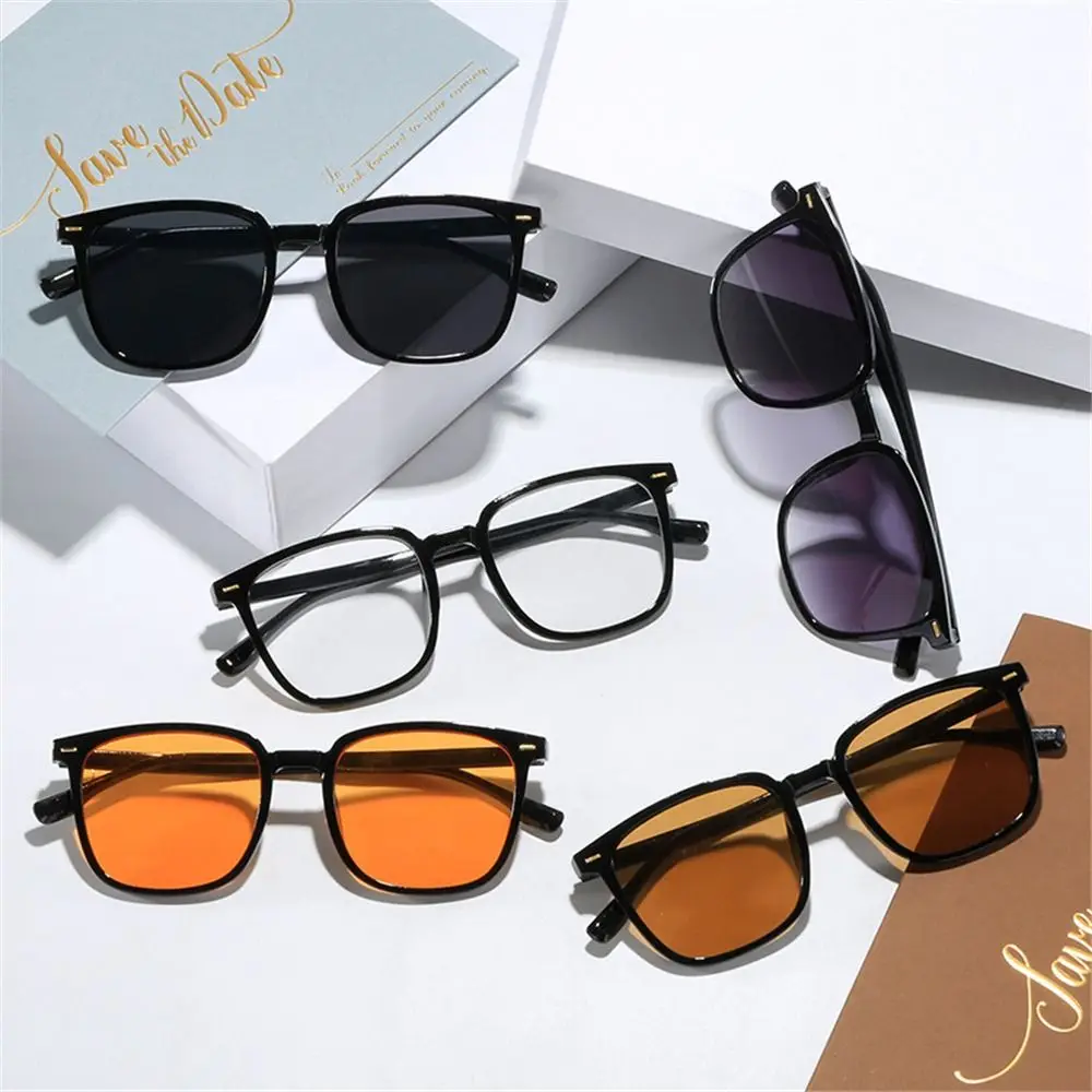 Fashion UV400 Protection Tea Brown Sunglasses Travel and Street Style 2024 New Square Frame Shades Eyewear for Women Unisex