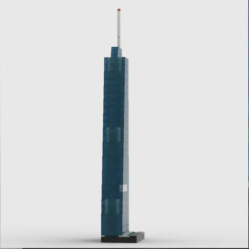 MOC-43815 Wilshire Grand Center Blocos de Construção Famosa Arquitetura 1/650 Escala Tijolos Criativos Montagem Brinquedos Presente de Aniversário