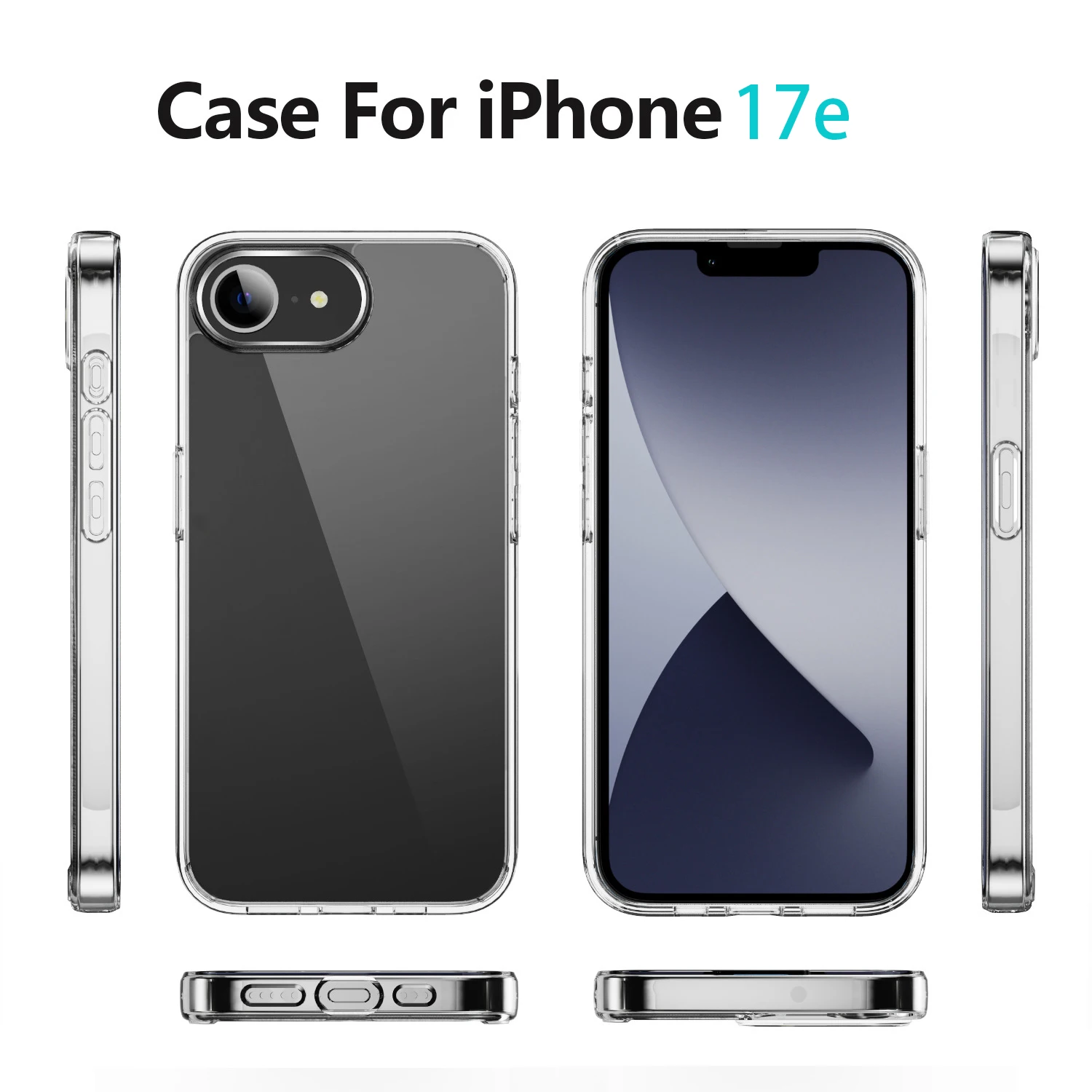Für iPhone 17e Hülle Cover Apple iPhone 17e Klare Transparente Handyhülle iPhone17e 2026 5G Schutzhülle Fundas Capa Perfekte Passform
