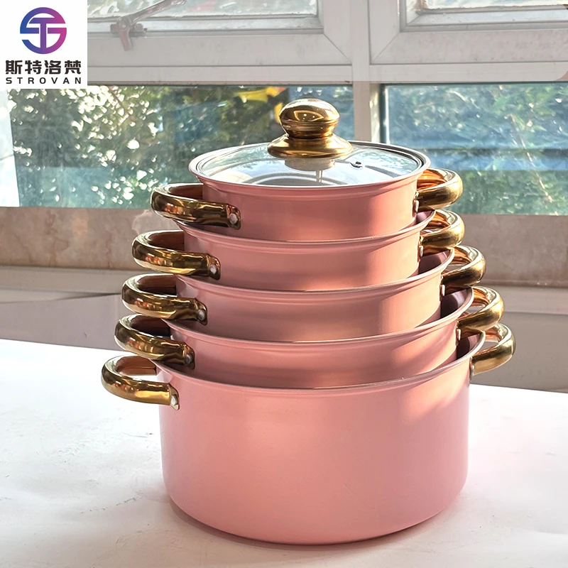 

Cookware Set Stock Pot 10pcs Stainless Steel Cooking Pot Ollas De Cocina Sets of Pots Kitchenware Induction Casseroles