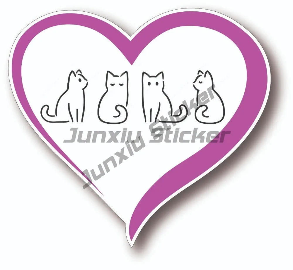 

Cute Cat Kitten Heart Outdoor Safe Bumper Window Wall Sticker Funny Pictures Decorations Suv Bumper Side Motorcycle Jdm Decals