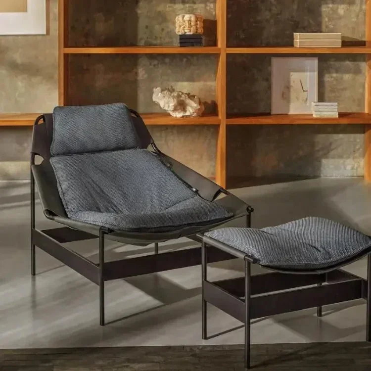 디자이너 현대 싱글 안락 의자 가죽 기댄 의자 홈 레저 등받이 의자