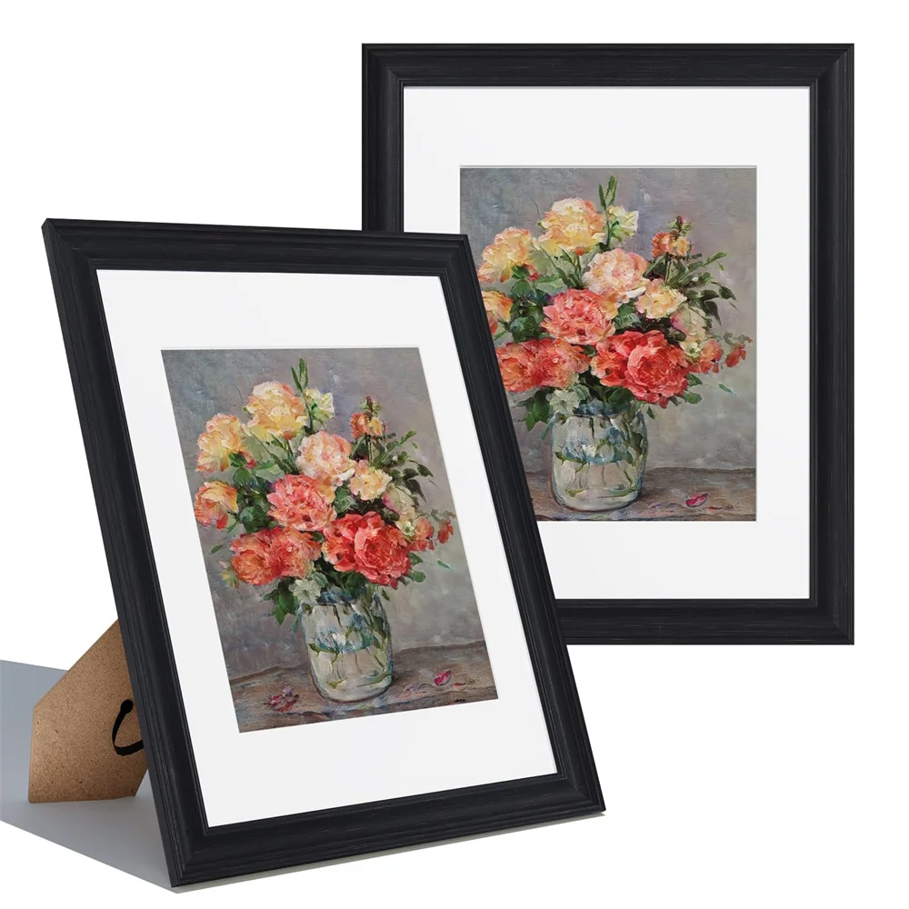 Olanly Picture Frames Set of 2 Display Pictures Rustic Frames For Wall Mount or Tabletop Display Photo Frame Collage Wall Decor