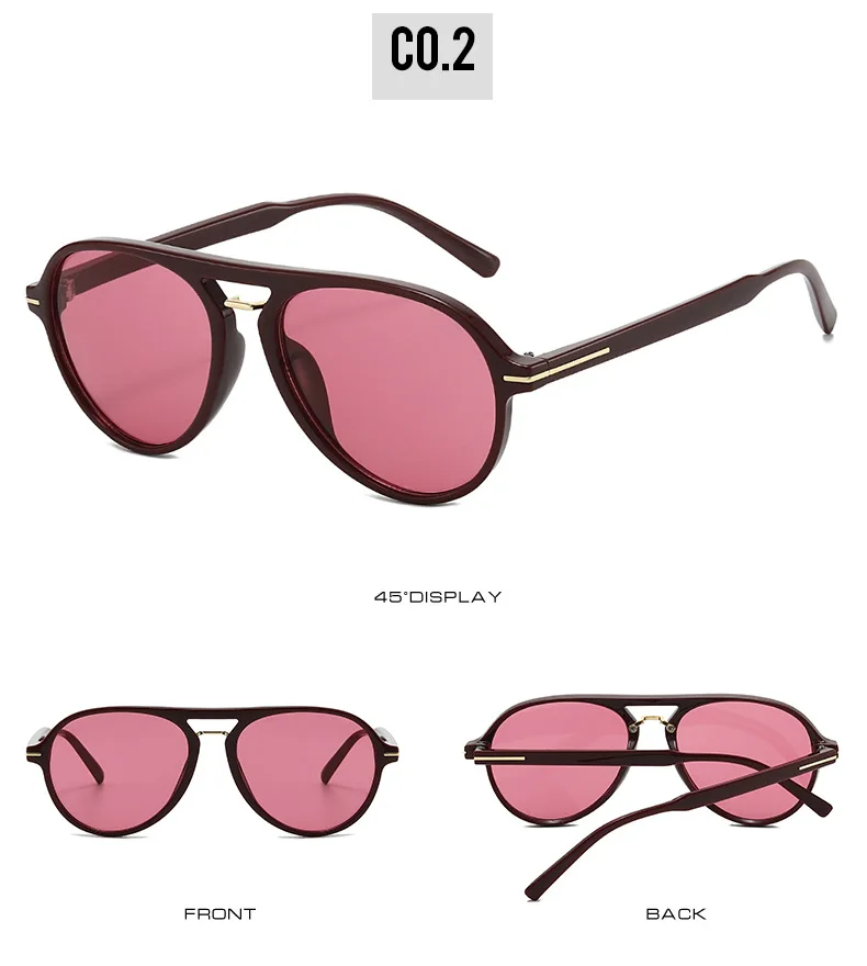 2026 Neue Doppelbalken-Retro-Sonnenbrille für Damen und Herren im Pilotenstil mit Metall-Linien-Dekoration UV400 – Detail 8