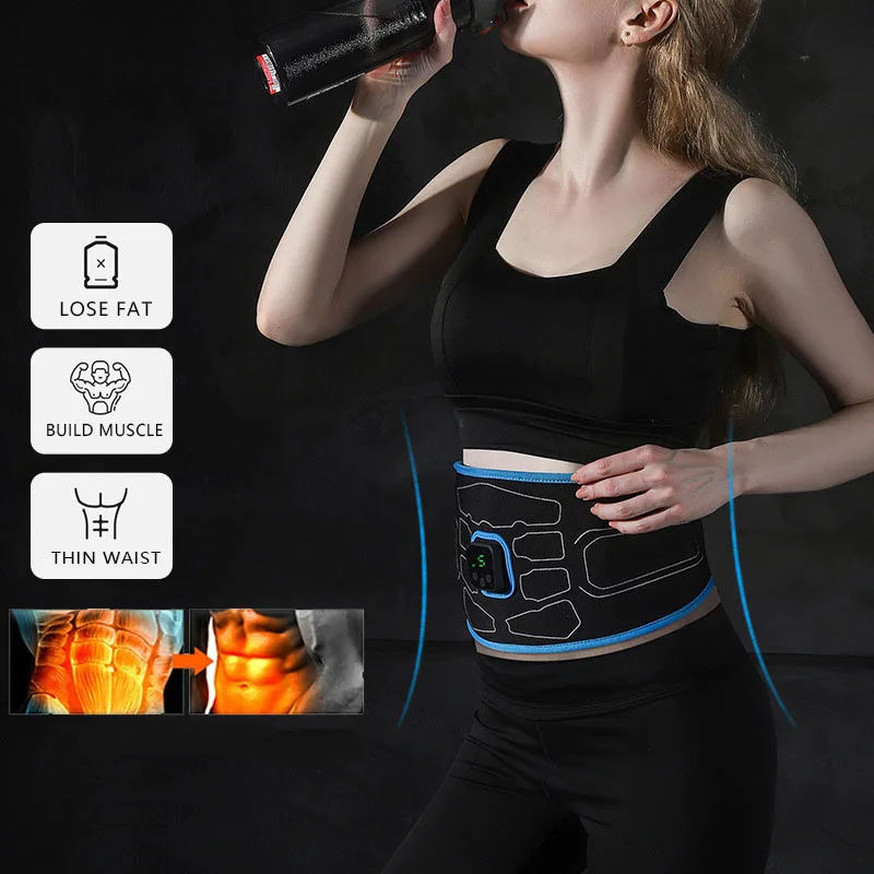 New EMS Electric Abdominal Slimming Belt Abdominal Muscle Stimulator Body Shaping Massager Fitness Weight Loss Fat Burner Unisex