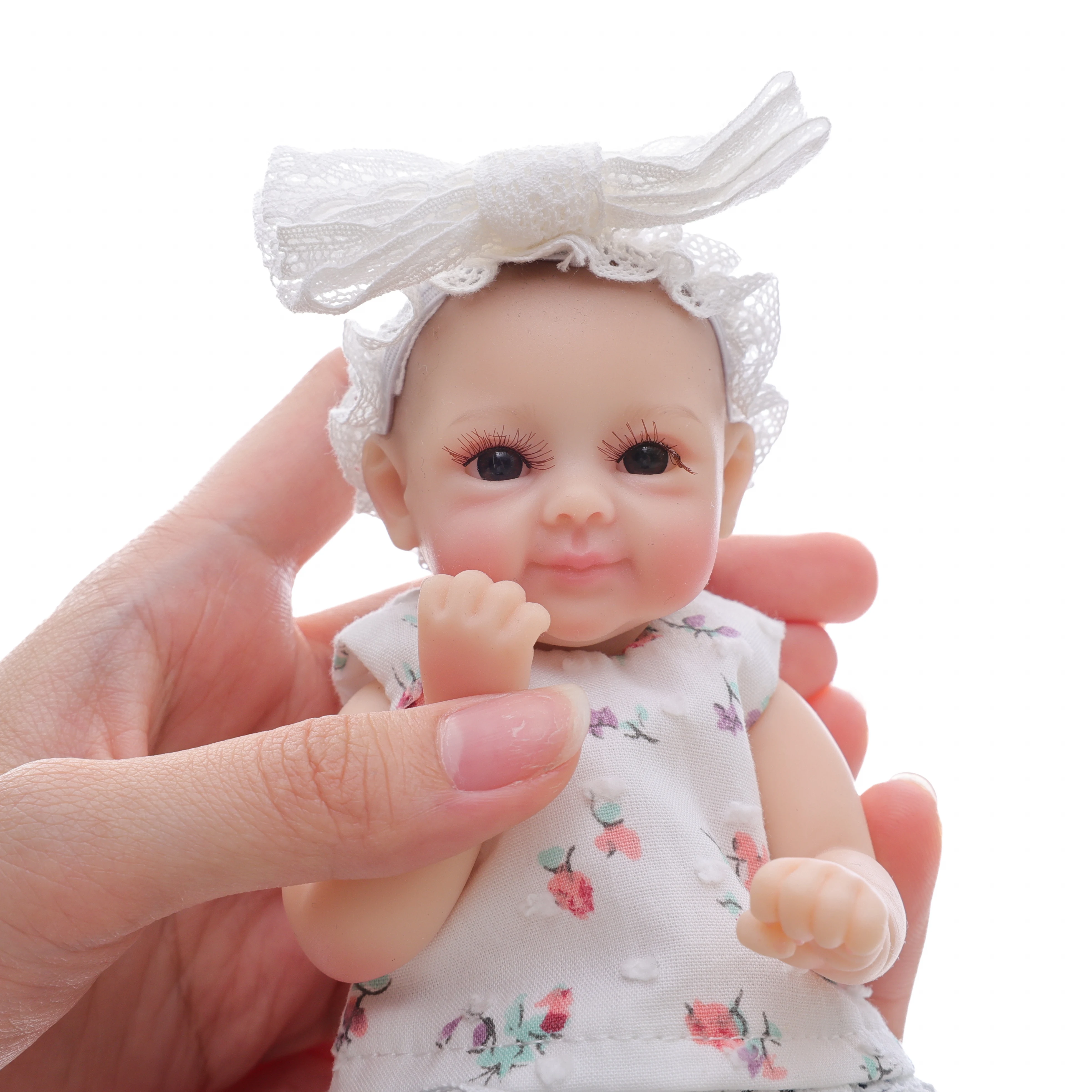 

Cloveray 8 inch Mini Full Body Silicone Realistic Reborn Baby Doll Super Soft Solid Silicone Doll High Quality Original Kid Gift