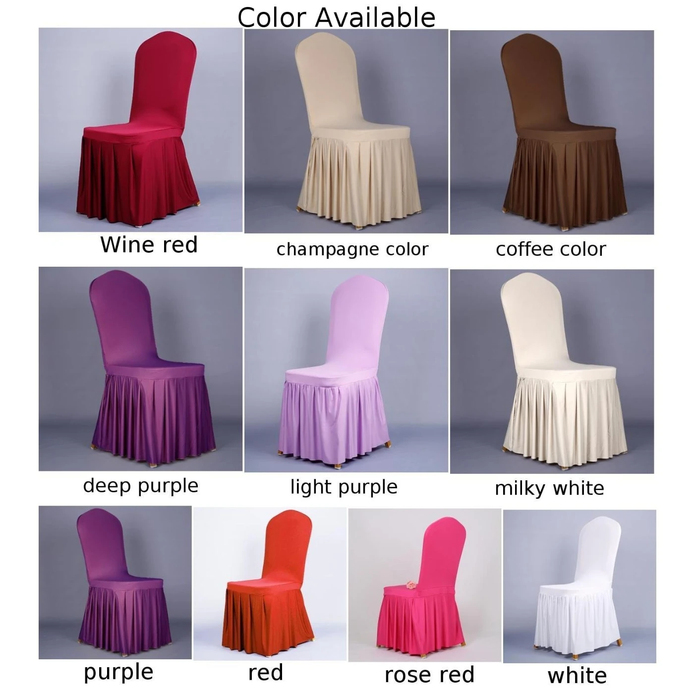 Event Chair Cover with Oxford Skirt Design Suitable for Hotel Banquets and Catered Functions Stretch Spandex for Full Coverage