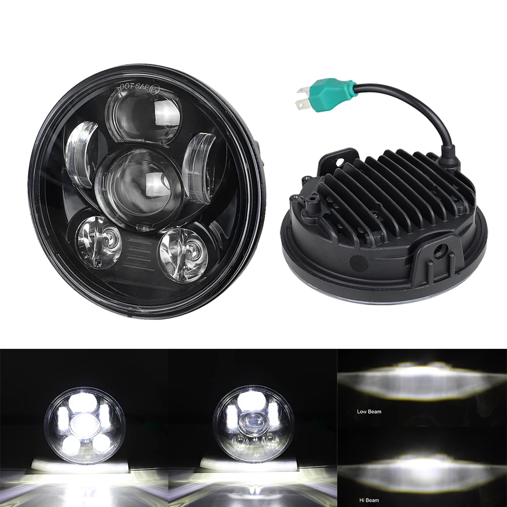 Faro LED para motocicleta, faro delantero de 3/4 pulgadas para