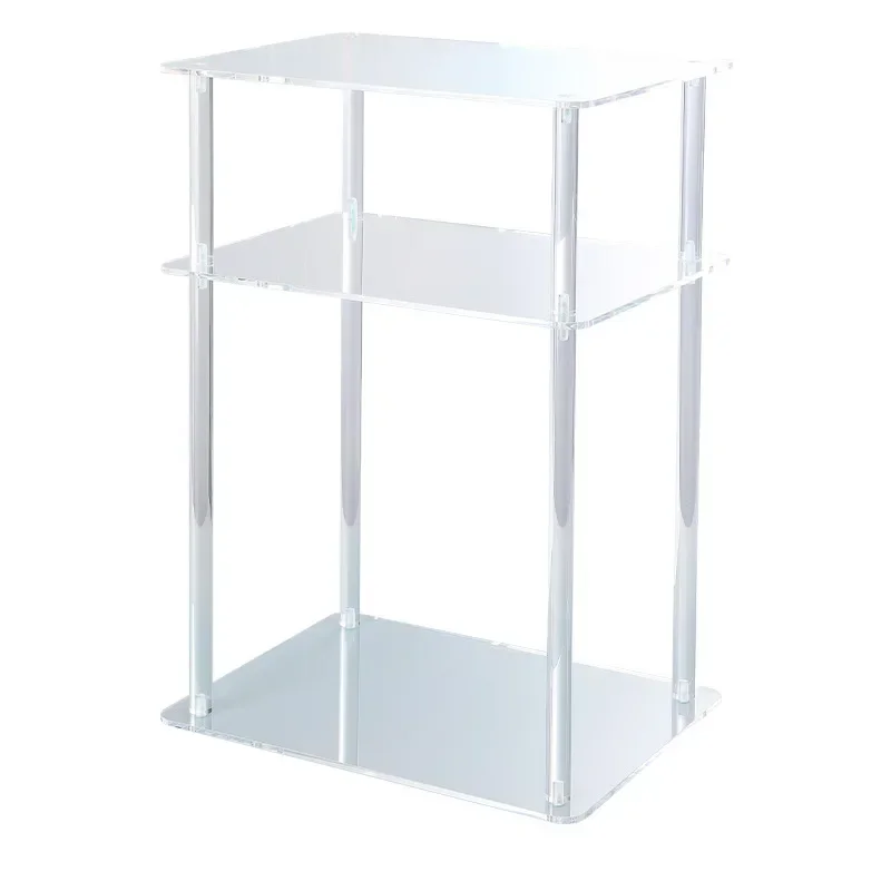 

Cross border specialized acrylic side table small space bedroom transparent acrylic bedside table multi-layer acrylic storage ra