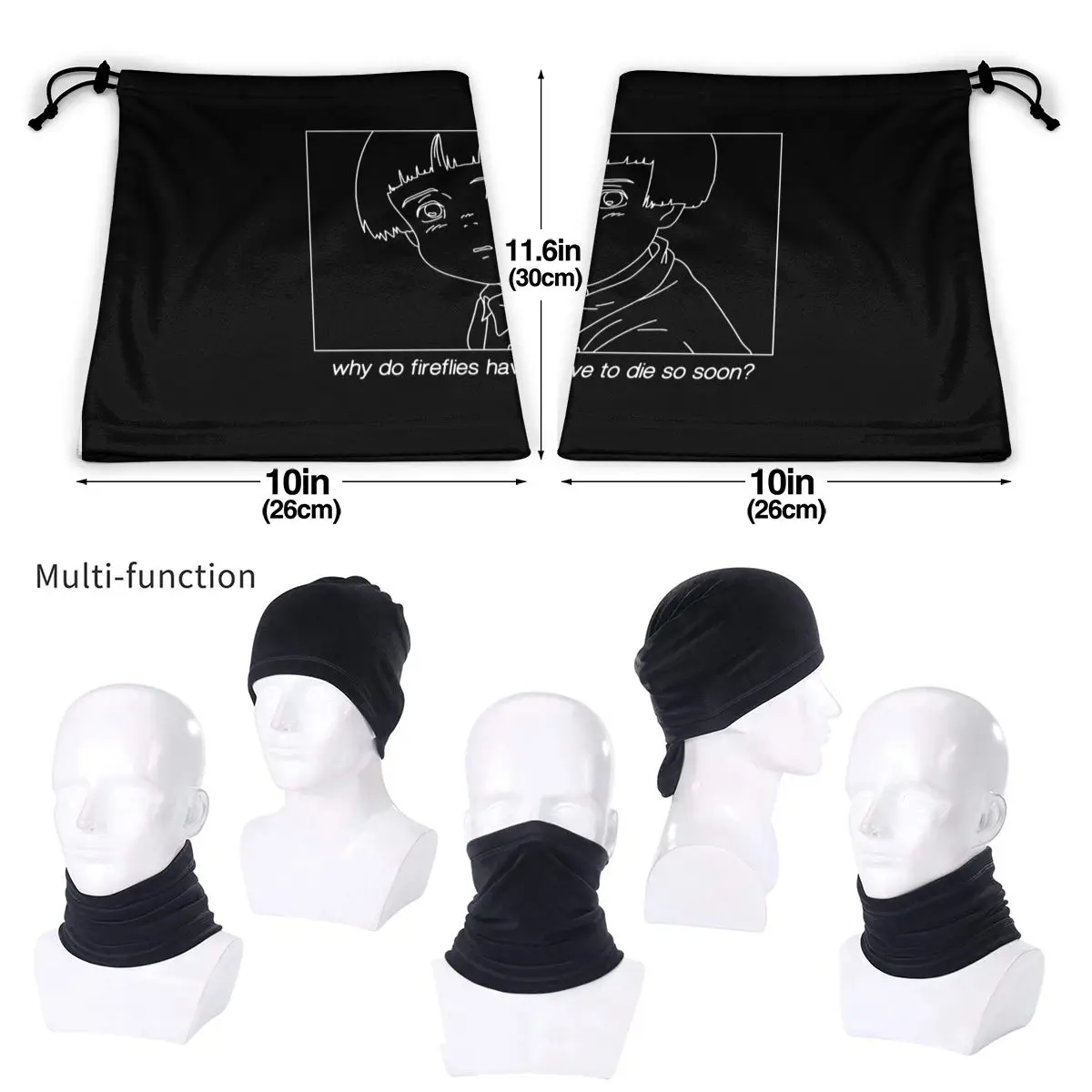 Graf Van De Vuurvliegjes Die Microfiber Nek Gaiter Bandana Sjaal Unisex Hiphop Gaiter Tube