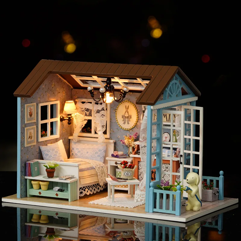 

Handmade 3D Puzzle Doll House Building Assembly House DIY Mini Doll House Toy Furniture Toy Children's Birthday Gift Dollhouse