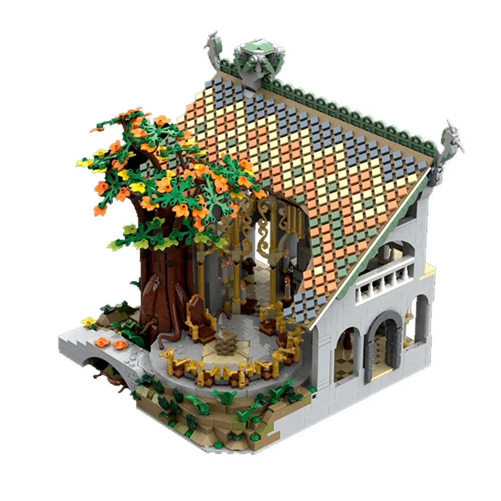 MOC Movie the Rings Valley Architecture Bricks LOTREDS Council of Elronds Meduseld Model Building Blocks Toy for Children Gift