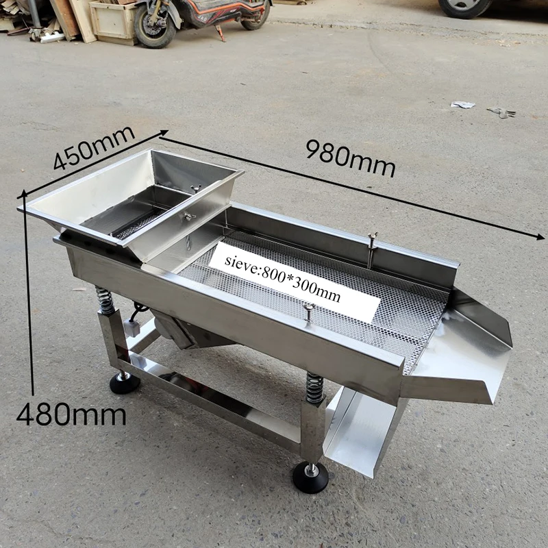 Hot Selling Stainless Steel Linear Vibrator Screen Sieve With Motor For High Productivity Sawdust Wood Chips Separation