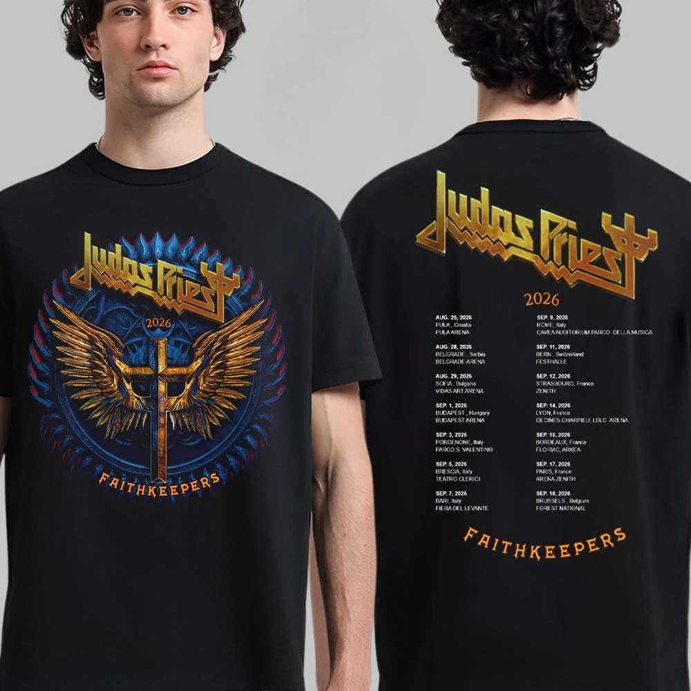 Judas Priest Cotton Band Shirt Unisex Summer Short Sleeve Fashion Brand Tee Luxury Casual Vintage T-shirt