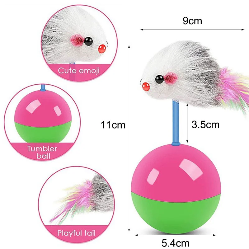 1PCS Tumbler Mouse Cat Toys Pet Toys Roly Poly Toy