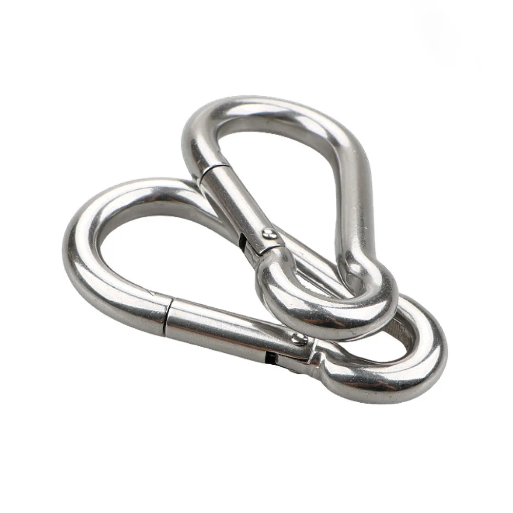 1pc Spring Hook Quick Link Spring Snap Carabiner M4 M5 M6 M8 M10 304 Stainless Steel Lock Ring Hook Climbing Safety Buckle