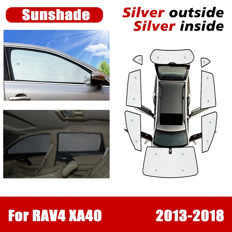 

Car Sun Visor Anti-UV For Toyota RAV4 2014 Accessories RAV 4 XA40 40 2013~2018Auto Front Rear Side Sunscreen Window Sunshades