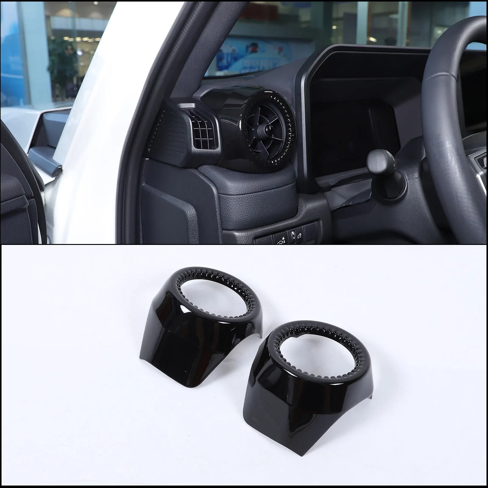 

cheya ABS Piano Black Car Center Console Side Air Outlet Frame for Toyota Land Cruiser Prado 2024+ Interior Accessories 2 Pcs