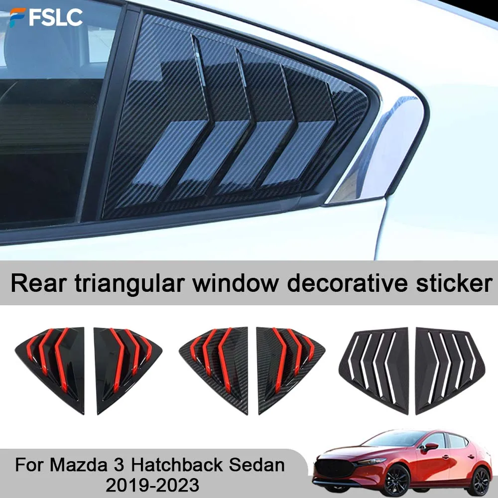 

Car Decoration Rear triangular window decorative sticker For Mazda 3 Hatchback Sedan 2019-2023 Cars Accessories Upgrade