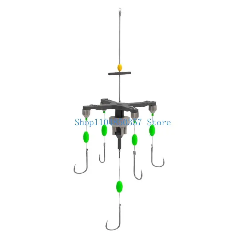 652F Square Baits Fishhooks Shore Casting Fishing Tackle with Board Design, Adjustable Float Support, 5 Hook Line, and Long Cast