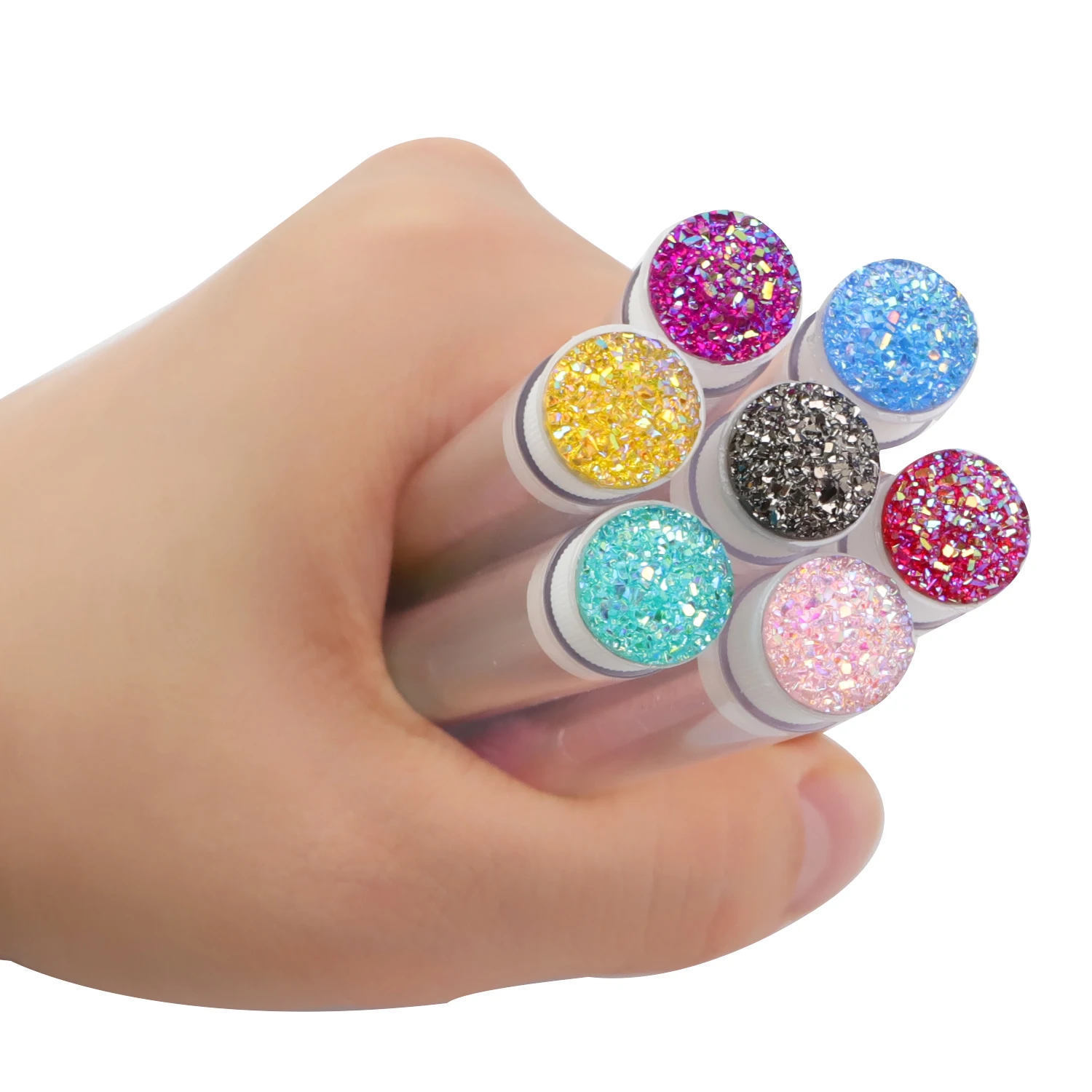 TDANCE 50Pcs Crystal Makeup Brushes Tool Add Tube Set Cosmetic Blending Beauty False Eyelashes Extension Reusable Make Up Brush