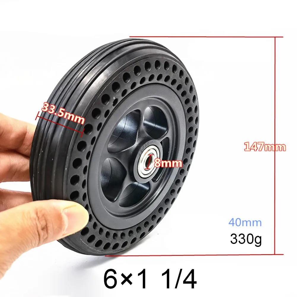 6 Inch Electric Scooter Solid Tire, Non Slip Design with Wheel Hub, Suitable for Private Land Use, 147*147*33 5mm