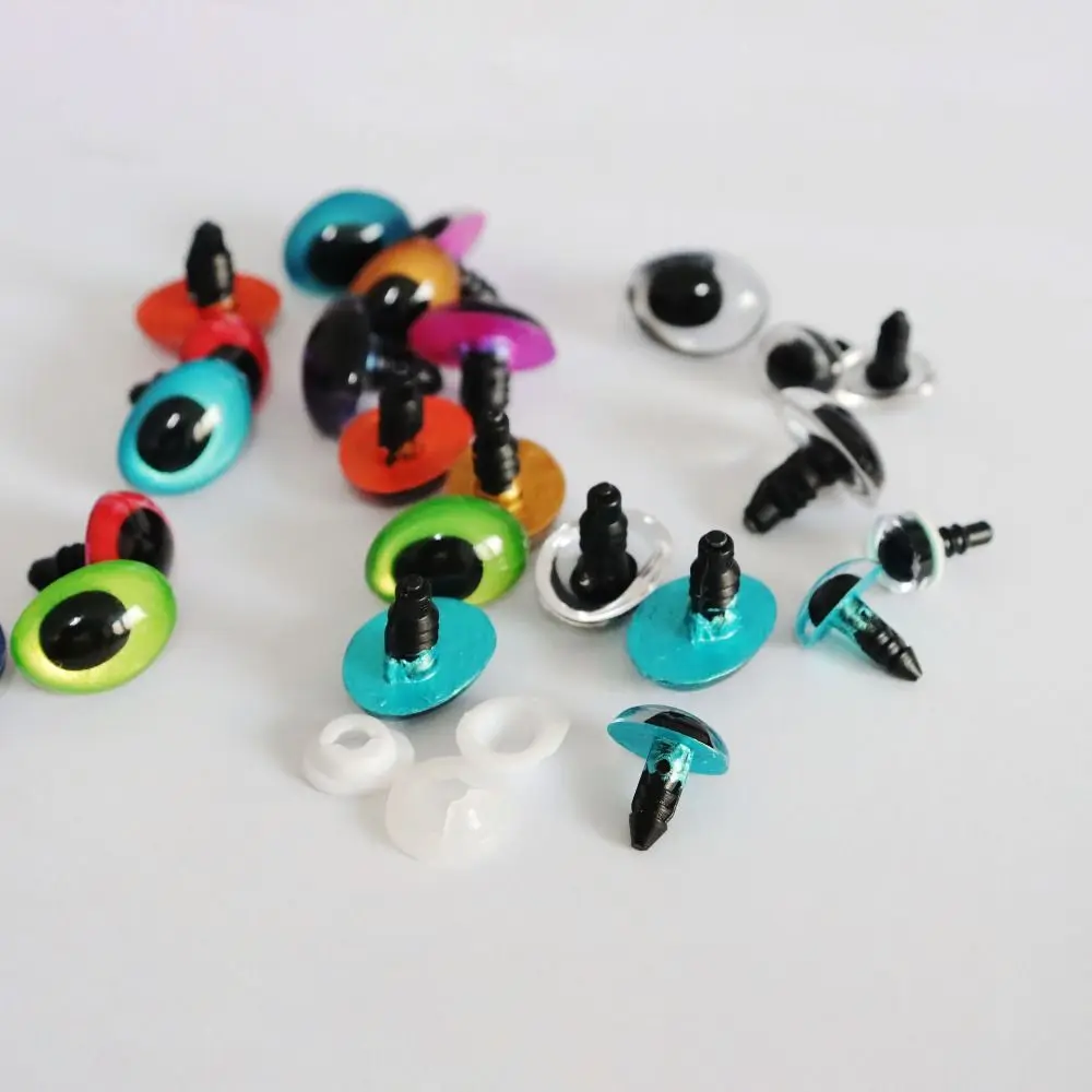 20pcs(10pairs) Oval Shape Safety Eyes DIY Craft Round Animal Eye 3D Crochet Dolls Eyeballs Amigurumi Making Accessories