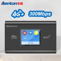 Benton MiFi Portable 4G Plus Router VPN CAT6 300Mbps 2.4GHz WiFi Mobile Repeater Pocket Hotspot Wireless Modem for SIM Card