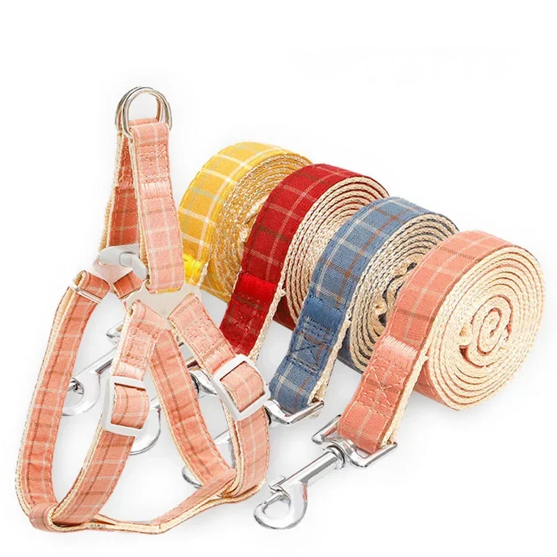 Dog Cat Harness Vest Chest Rope Set Reflective Breathable Adjustable Pet Harness for Small Medium Dogs Puppy Outdoor Walking