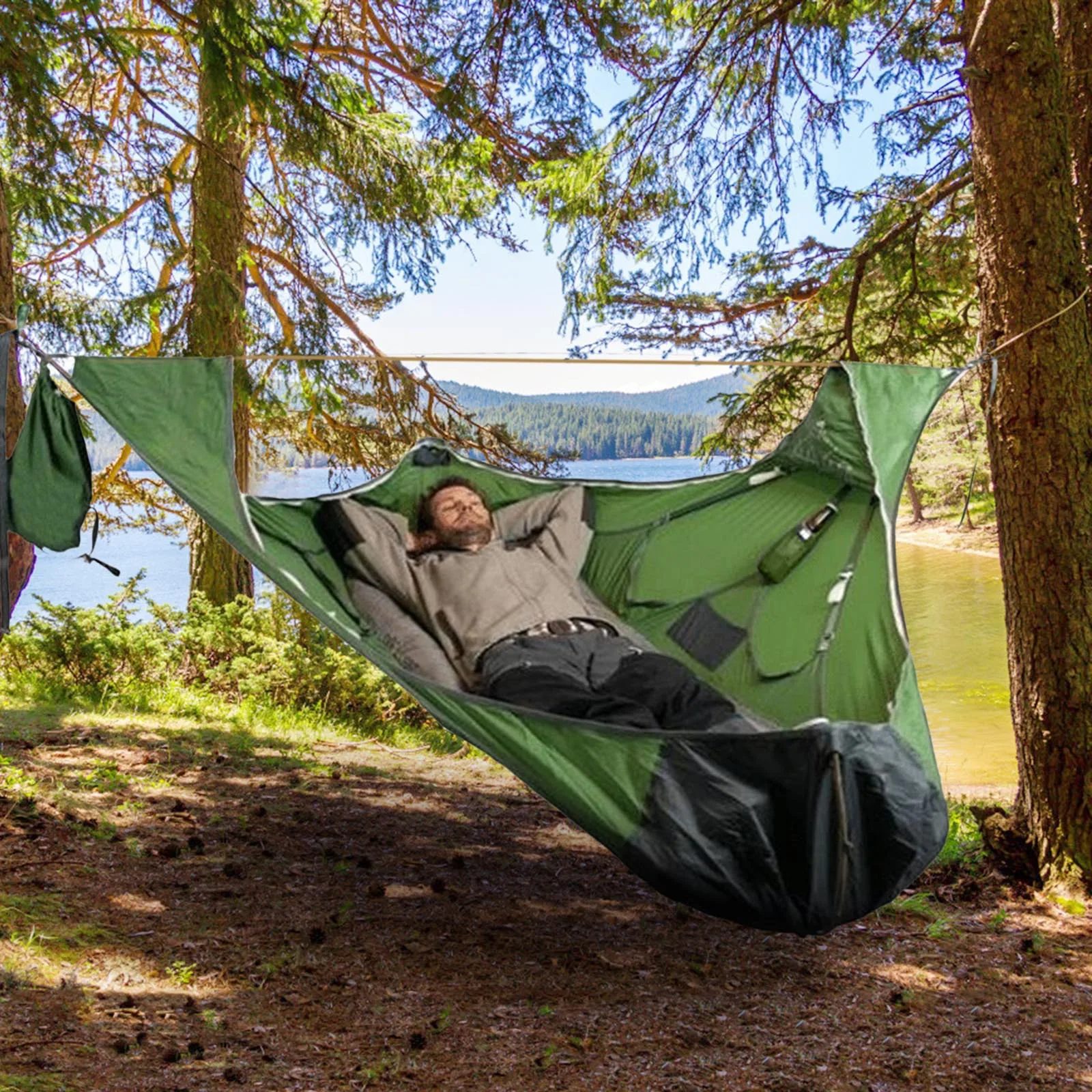 Ultralight Camping Hammock - Tear-Resistant & Mosquito-Proof Single Portable Hammock for Backpacking, Hiking &Outdoor Relaxation