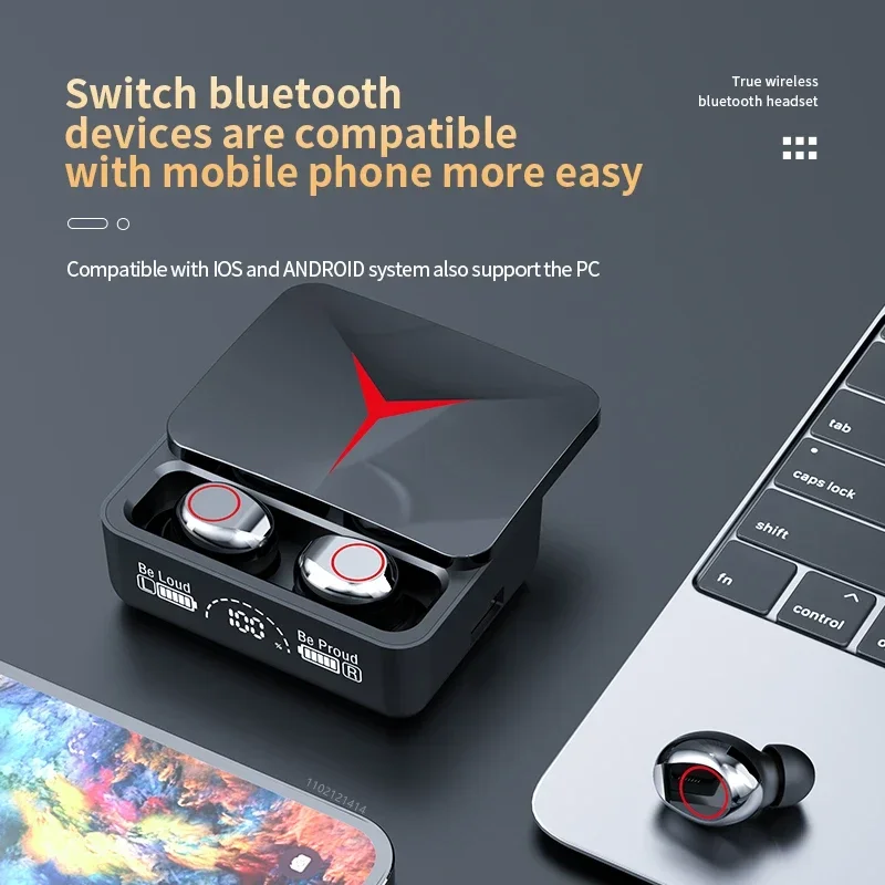 Auscultadores sem fios Bluetooth, Redução de Ruído, Baixa Latência, Longa Resistência, 9D HiFi, TWS Headsets para iPhone, Novo, 2023