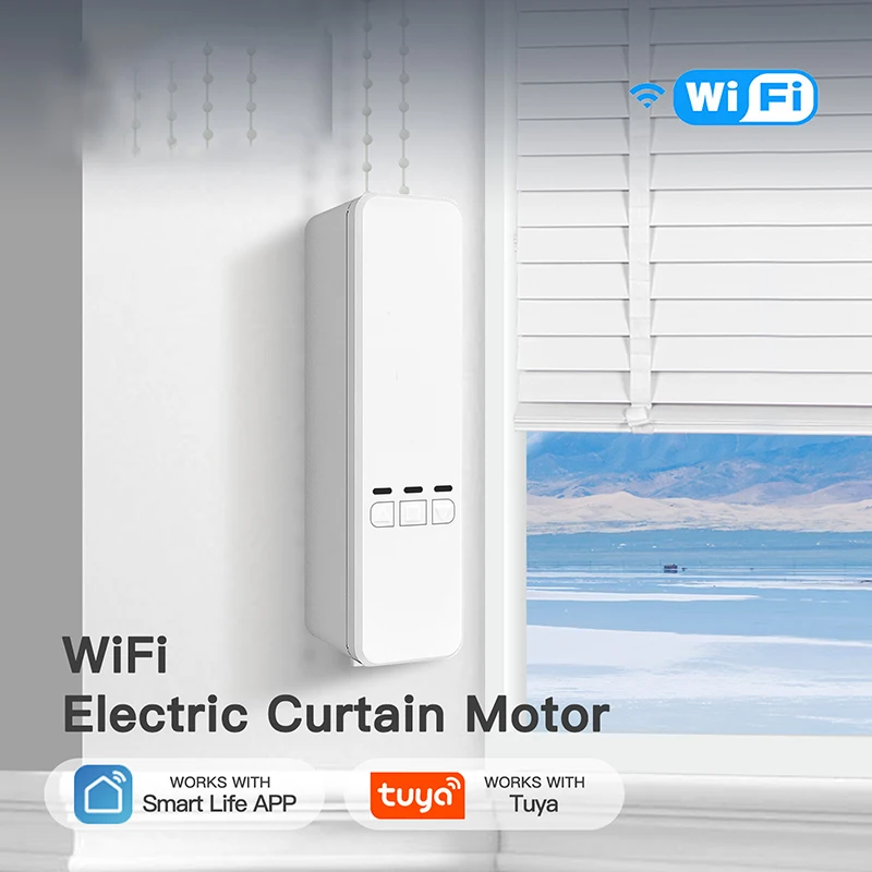 

WiFi Motorized Chain Roller Blinds Shade Shutter Drive Electric Curtain Motor RF Remote Tuya Smart App Control Alexa/Google